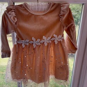 Velvet Dress with Starry Tulle Skirt Christmas dress